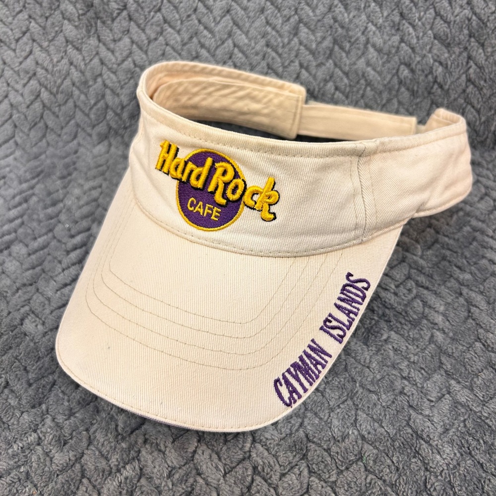 Hard Rock Cafe Cayman Islands Unisex Tan Hard Rock Cafe Visor Embroidered OSFM